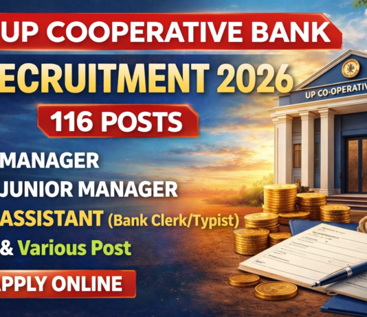 UP Co-Operative Bank Recruitment 2026: Apply Online for 116 Posts (Last Date Today) UP Co Operative Bank Recruitment 2026 notification for 116 posts