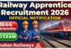 RRC SECR Apprentice Recruitment 2026: 1644 Vacancies Announced, No Exam Required – Apply Online RRC SECR Apprentice Recruitment 2026 thumbnail showing Indian railway train, ITI students, and 1644 vacancies with no exam